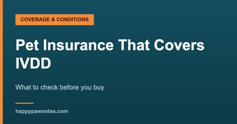 Pet Insurance That Covers IVDD — What to check before you buy, Happy Paw Notes